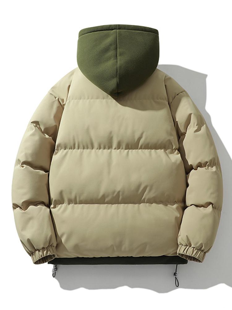 Men Jacket | Double Hood Front Zip Winter Insulated Fit