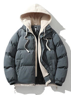Men Jacket | Double Hood Front Zip Winter Insulated Fit