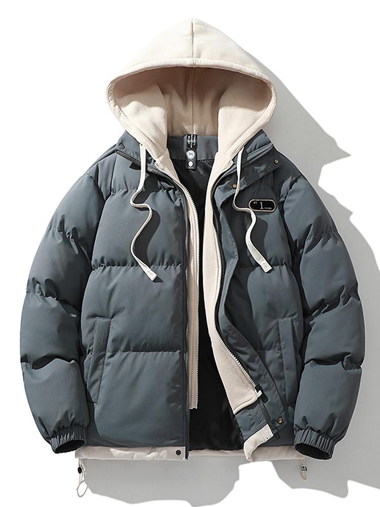 Men Jacket | Double Hood Front Zip Winter Insulated Fit