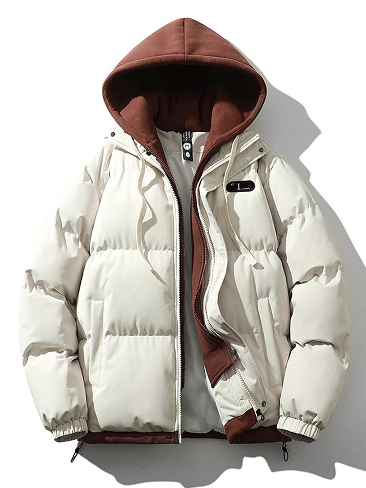 Men Jacket | Double Hood Front Zip Winter Insulated Fit