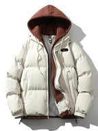 Men Jacket | Double Hood Front Zip Winter Insulated Fit