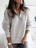 Women Sweater | Cable Knit Quarter-Zip Oversized Fit