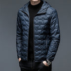 Men Jacket | Hooded Zip-Up Quilted Down Fill Regular Fit