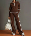 Women Set | Half Zip Wide Leg Lounge with Drawstring