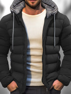 Men Jacket | Hooded Zip Front with Adjustable Drawstring