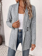 Women Cardigan | Open Front Ribbed Knit Relaxed Fit