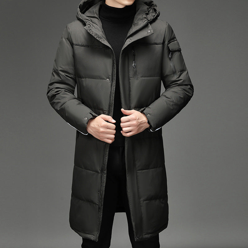 Men Puffer Jacket | Longline Fit with Detachable Hood