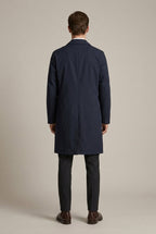 Men Coat | Button Front Spread Collar Below Knee Length