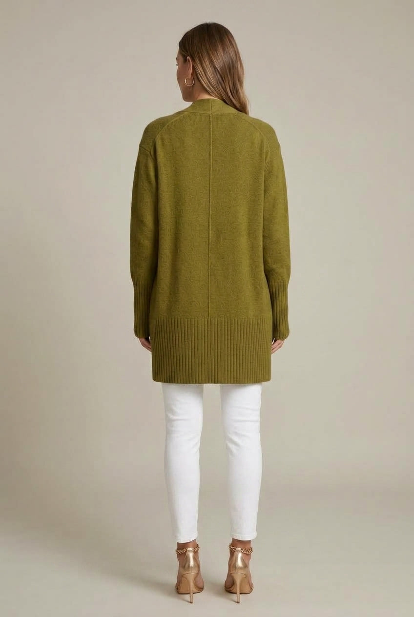 Women Cardigan | Relaxed Fit with Open Front Shawl Collar