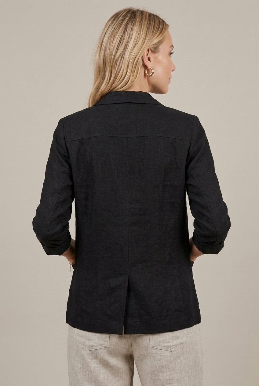 Women Blazer | Relaxed Fit with Notch Lapel and Button