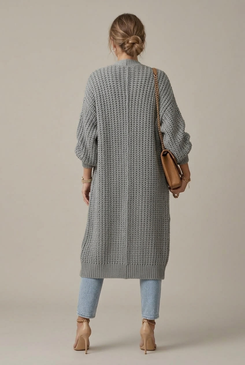 Women Cardigan | Open-Front Long Sleeve Relaxed Fit