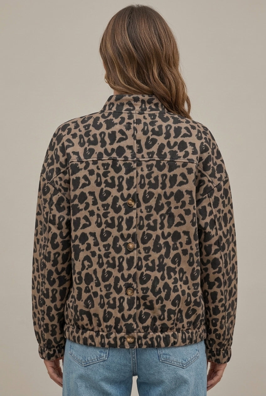Women Jacket | Oversized Bomber with Snap-Button Front