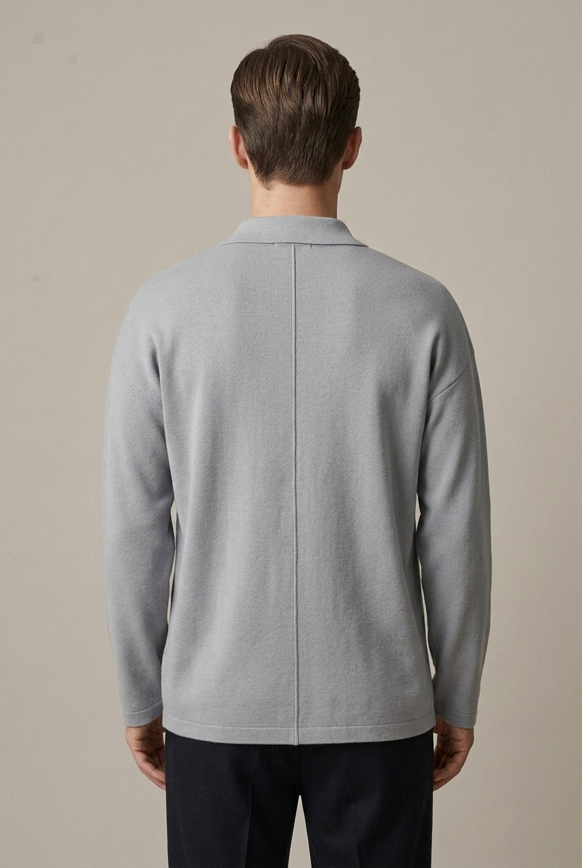 Men Cardigan | Oversized Fit with Spread Collar Button Front