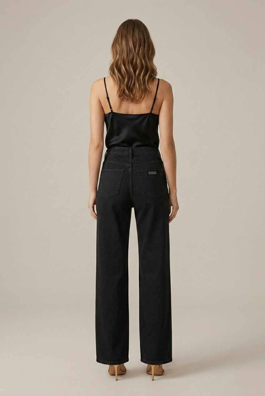 Women Trousers | High-Waist Wide-Leg Fit with Five Pockets