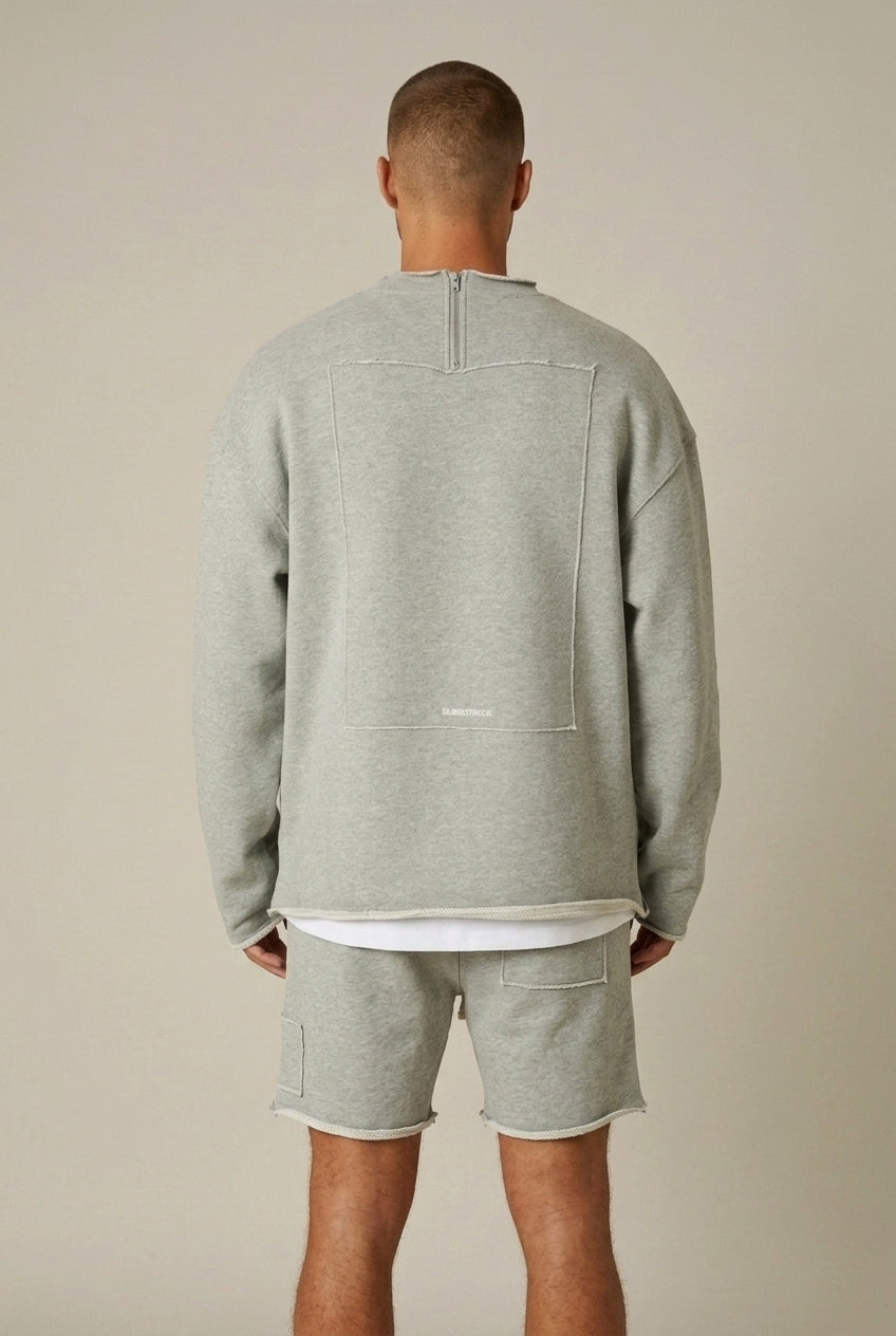 Men Set | Relaxed Fit Crewneck Sweatshirt and Shorts