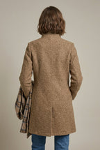 Women Coat | Notch Collar Button-Front Mid-Length Fit