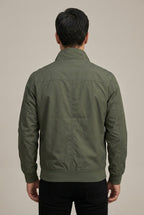 Men Jacket | Zip-Up Bomber with Stand Collar Flap Pockets