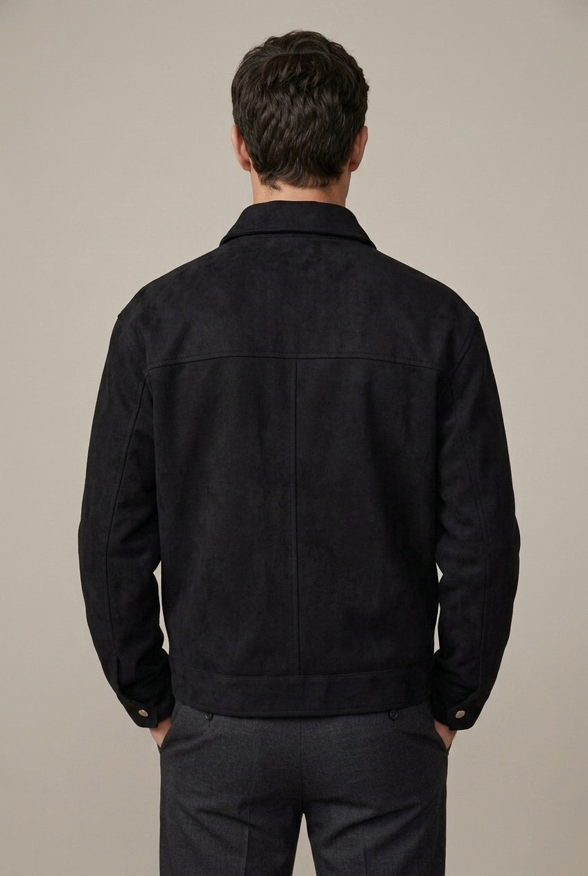 Men Jacket | Full-Zip Closure with Point Collar Regular Fit