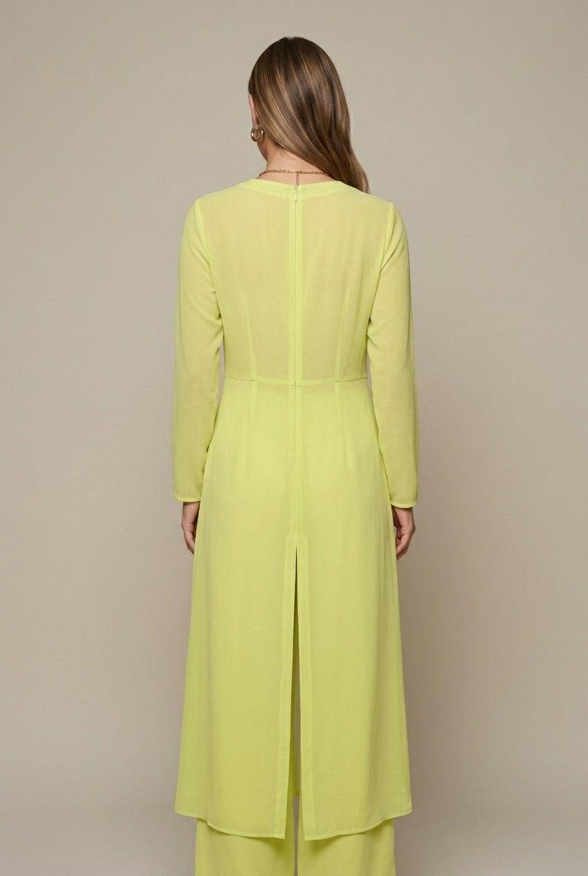 Women Set | Sheer Long Top and Matching Trousers Duo