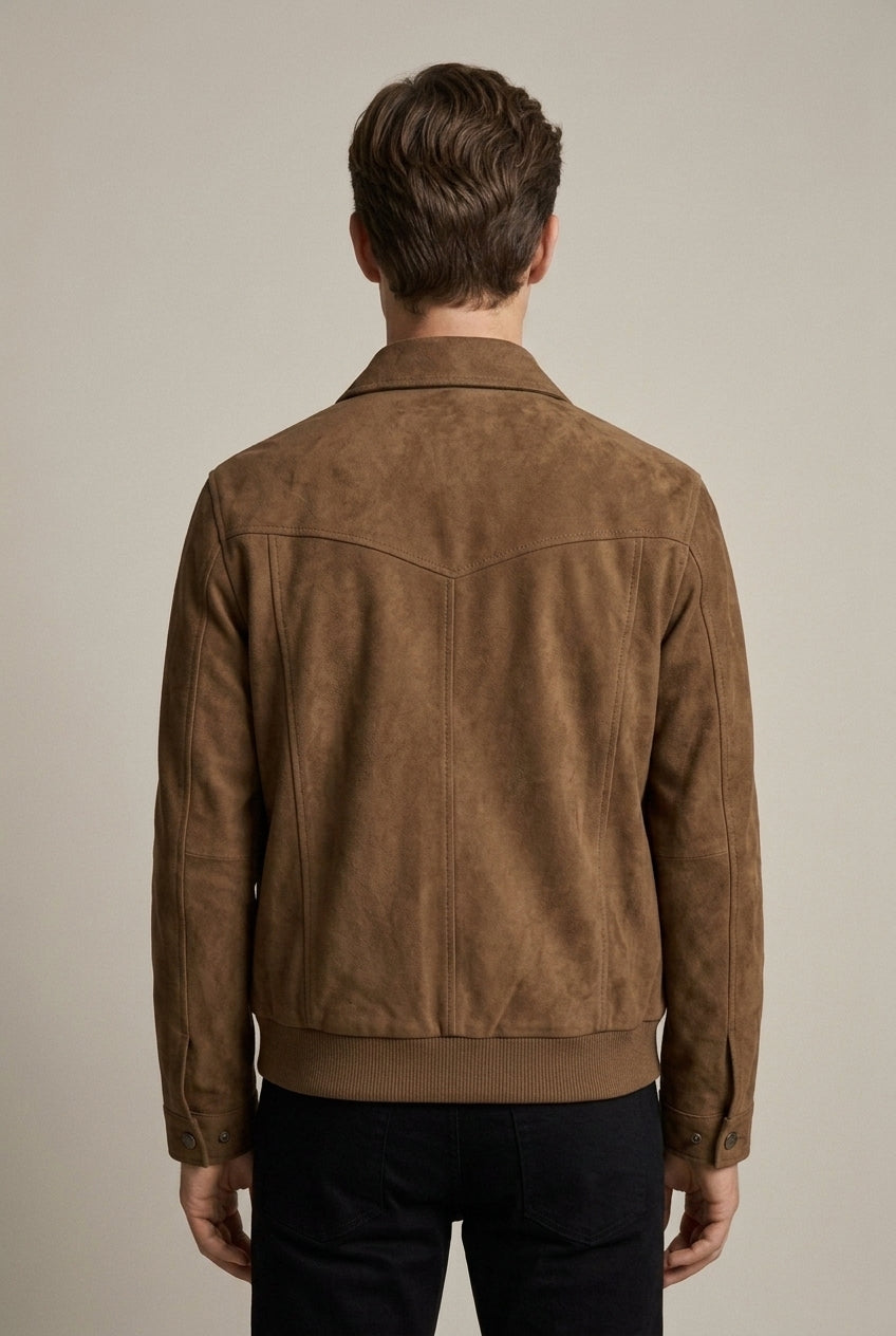 Men Jacket | Bomber Fit with Full-Zip Front and Ribbed Hem
