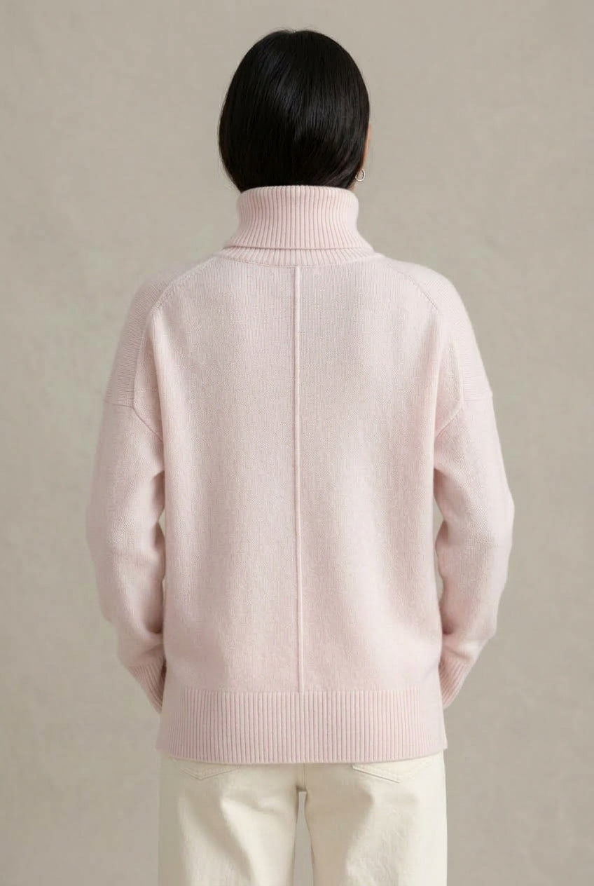 Women Sweater | Oversized Turtleneck with Ribbed Cuffs and Hem