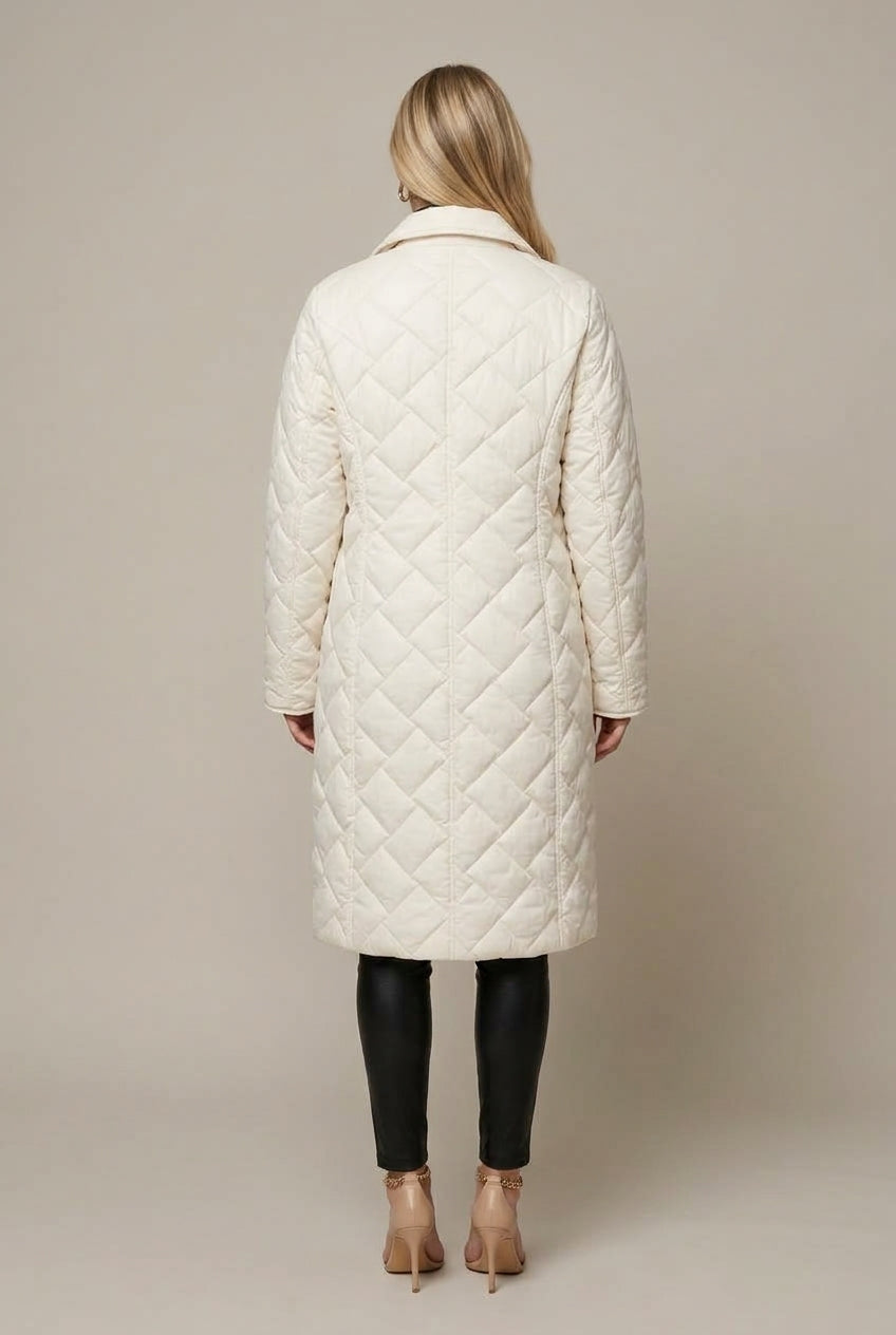 Women Puffer Jacket | Longline Quilted Reversible Design