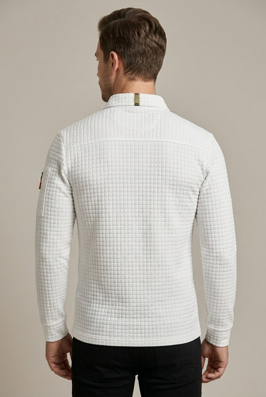 Men Polo Shirt | Quilted Construction with Sleeve Zip Pocket