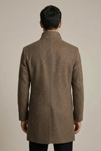 Men Coat | Slim Fit with Notch Lapel Two-Button Front