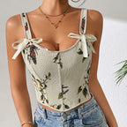 Women Corset Top | Sweetheart Neckline with Tie Straps