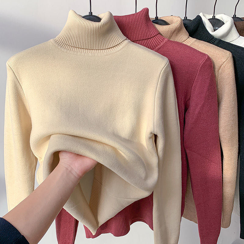 Women Sweater | High Collar Pullover with Internal Lining