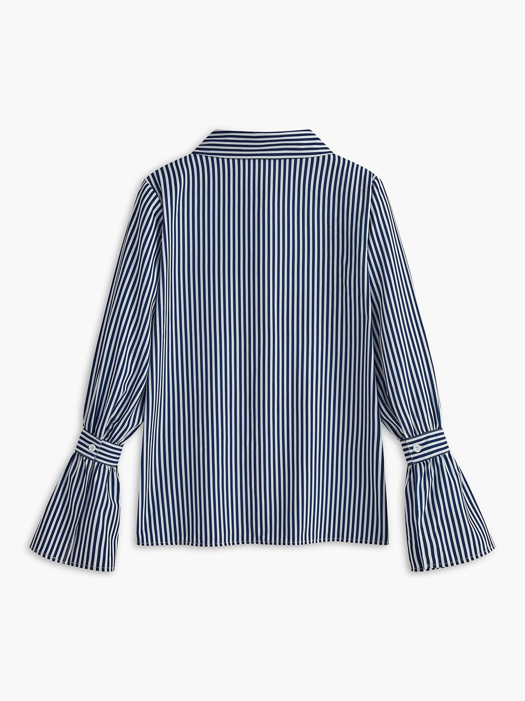 Blouse Women Flared Sleeve Striped Pattern Design - Evergreen Outfits - Women Blouse