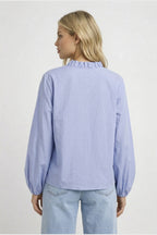 Blouse Women Loose Fit Long Sleeve Ruffle Detail Design - Evergreen Outfits - Women Blouse