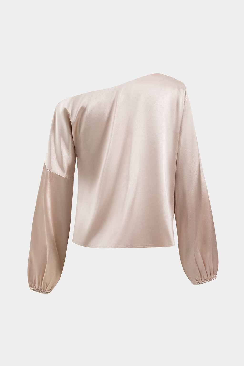Blouse Women One Shoulder Balloon Sleeve Asymmetrical - Evergreen Outfits - Women Blouse