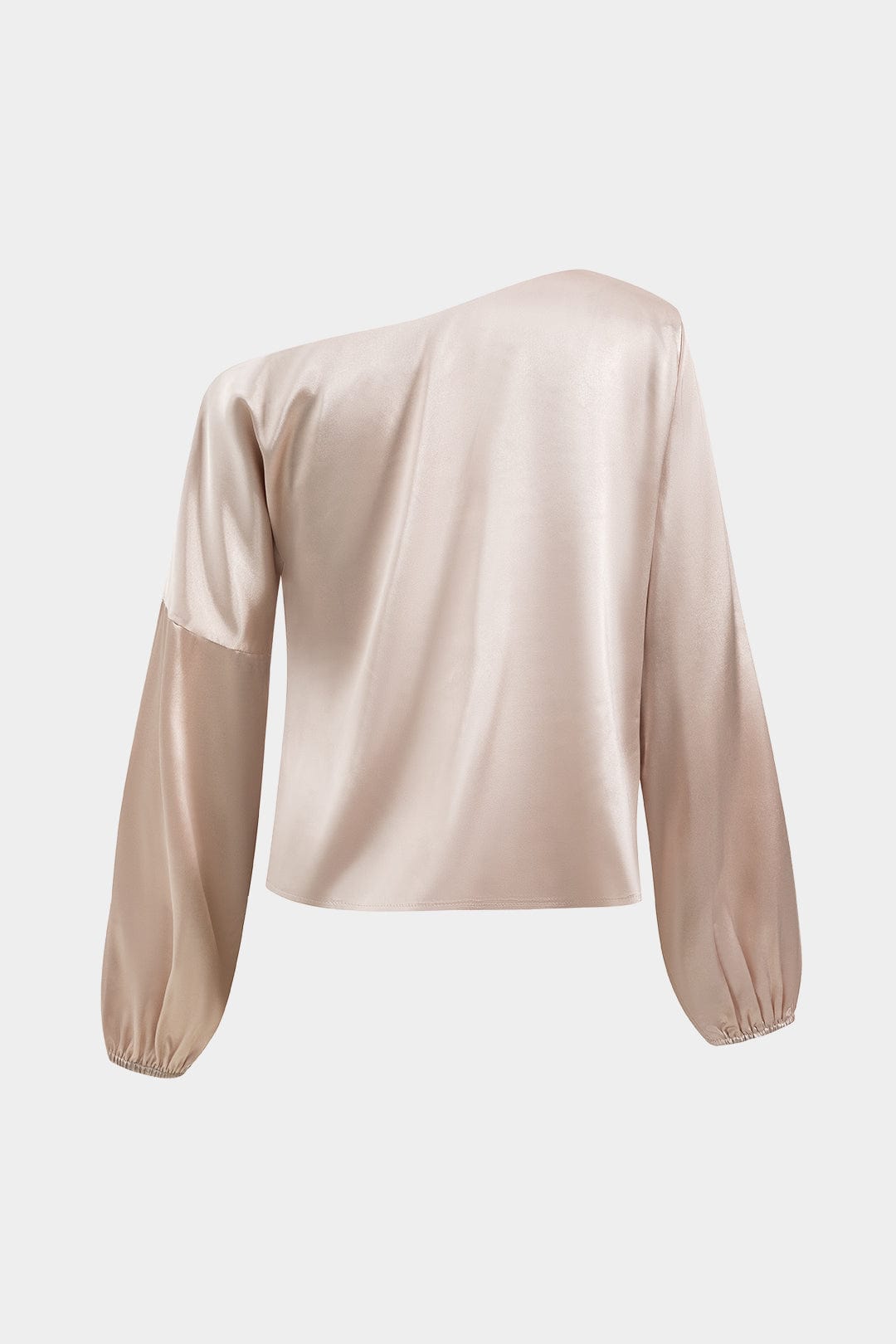 Blouse Women One Shoulder Balloon Sleeve Asymmetrical - Evergreen Outfits - Women Blouse