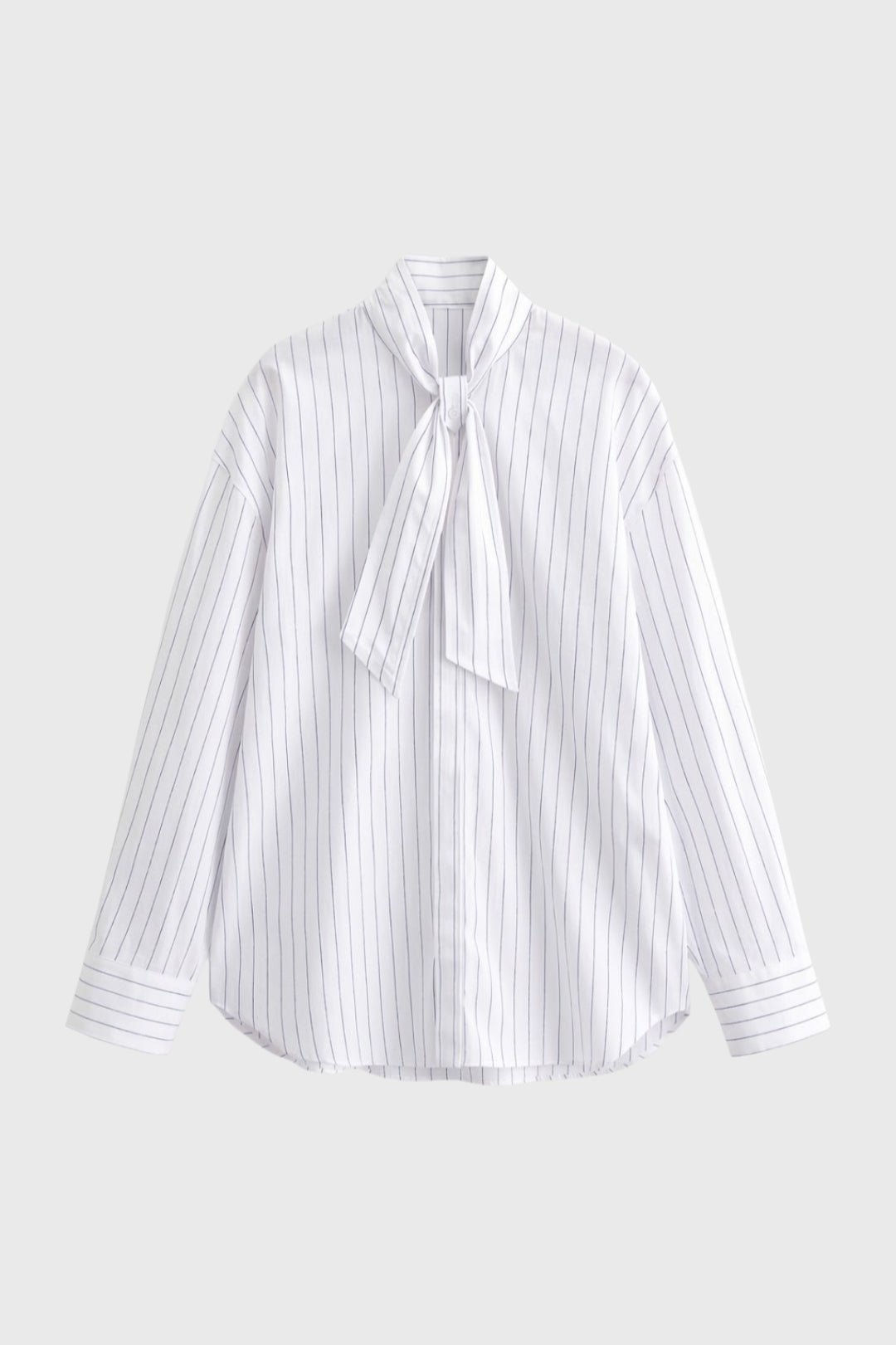 Blouse Women Striped Long Sleeve Loose Fit Ruffle Detail - Evergreen Outfits - Women Blouse