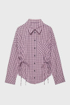 Blouse Women Tailored Fit Long Sleeve Checked Design - Evergreen Outfits - Women Blouse