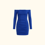 Bodycon Mini Dress Women Off Shoulder Neckline Detail - Evergreen Outfits - Women Mini Dress