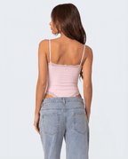 Bodysuit Women Lace Trim Adjustable Strap High Cut Fit - Evergreen Outfits - Women Bodysuit
