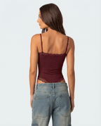 Bodysuit Women Lace Trim Adjustable Strap High Cut Fit - Evergreen Outfits - Women Bodysuit