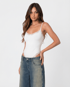 Bodysuit Women Lace Trim Adjustable Strap High Cut Fit - Evergreen Outfits - Women Bodysuit