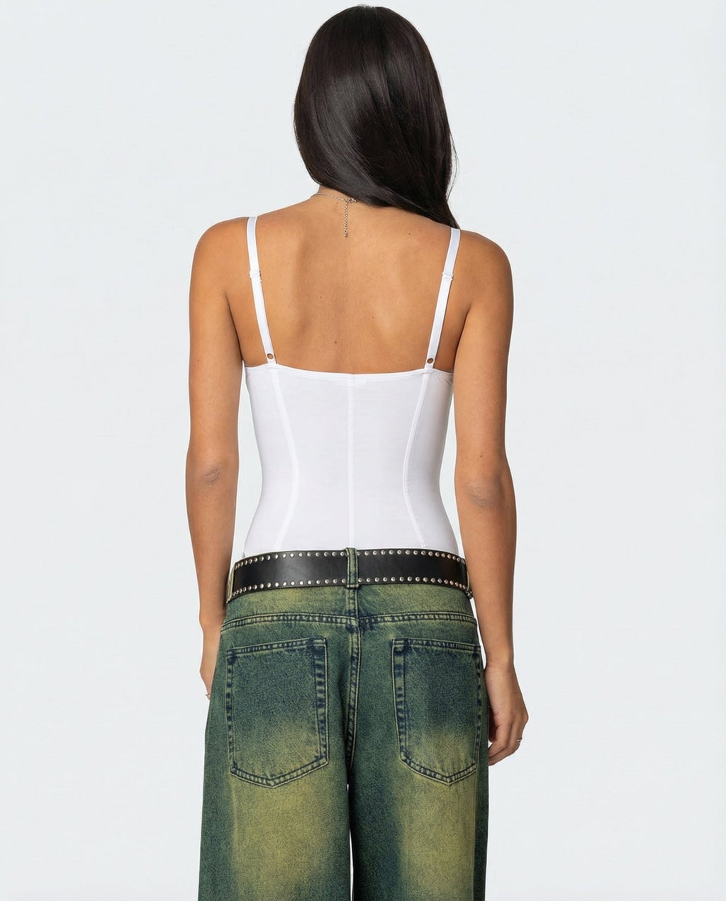 Bodysuit Women Sculpted Cups Waist Seam Strap Stretch - Evergreen Outfits - Women Bodysuit