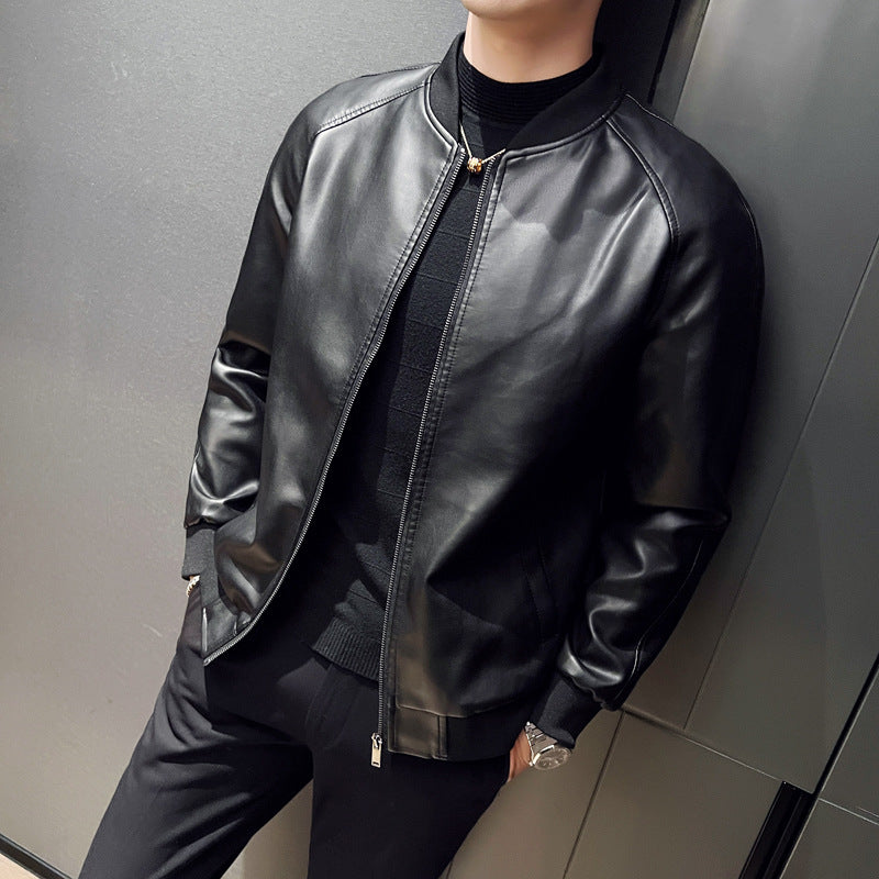 Men Jacket | Zip-Up Bomber with Raglan Sleeves and Ribbed Trim