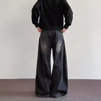 Men Jeans | Wide Leg Fit with Zip Fly and Whisker Fading