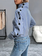 Women Shirt | Relaxed Fit with Button-Front Collar Design
