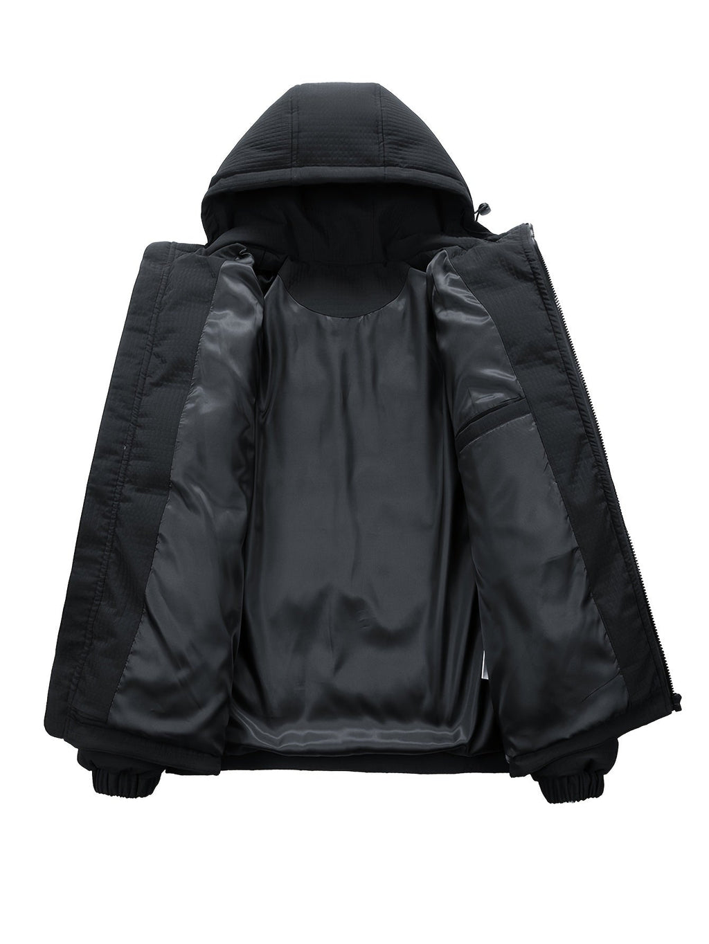 Men Puffer Jacket | Quilted Hood with Graphic Back Print