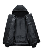 Men Puffer Jacket | Quilted Hood with Graphic Back Print