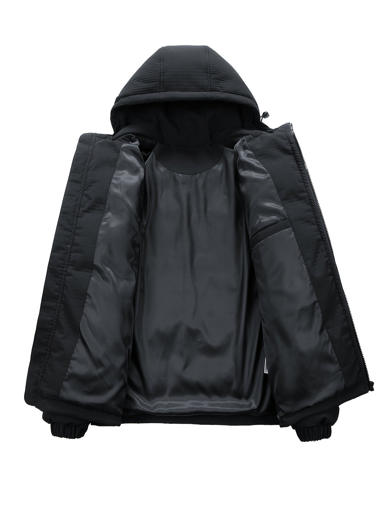 Men Puffer Jacket | Quilted Hood with Graphic Back Print
