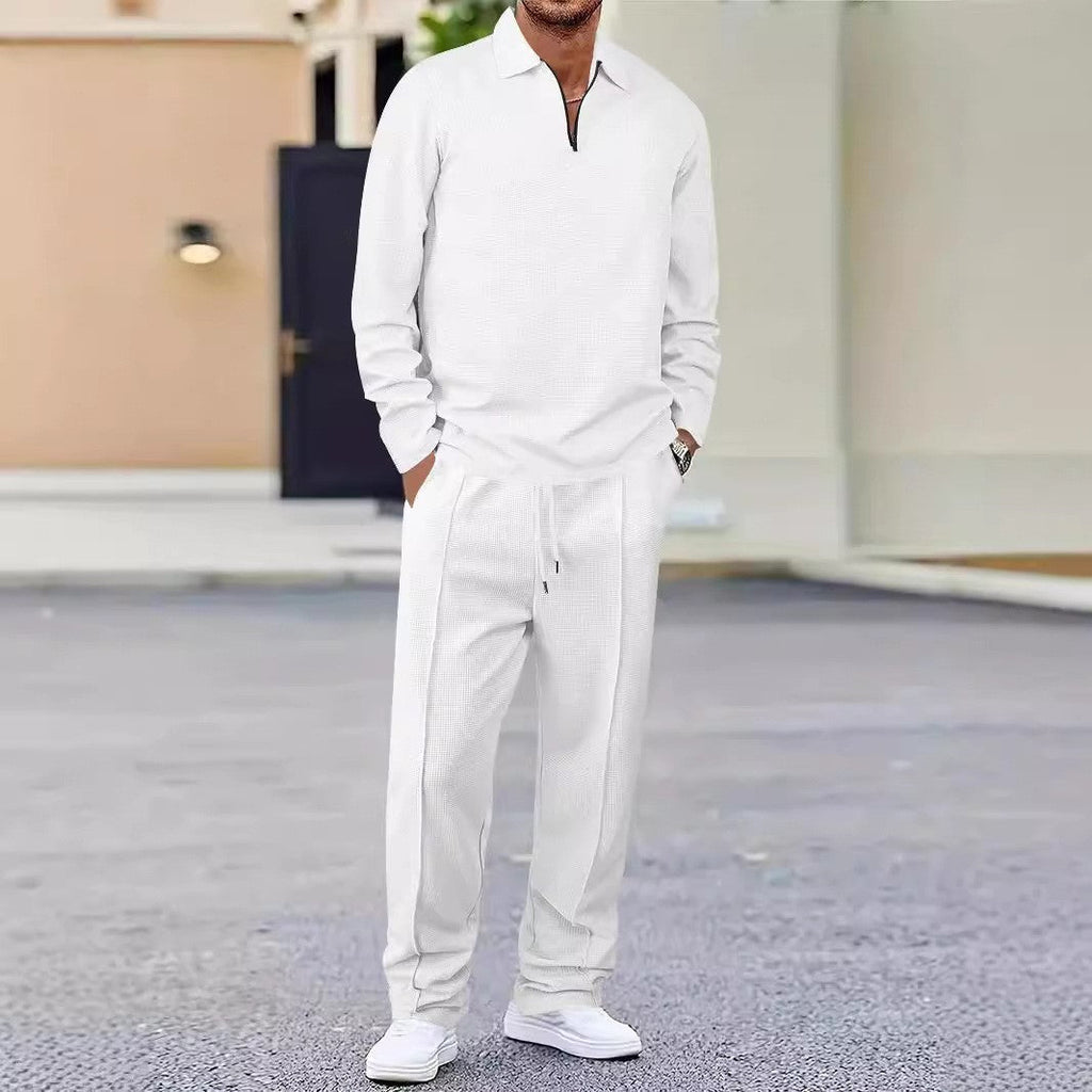 Men's Set | Zip Collar Top and Straight Leg Trousers