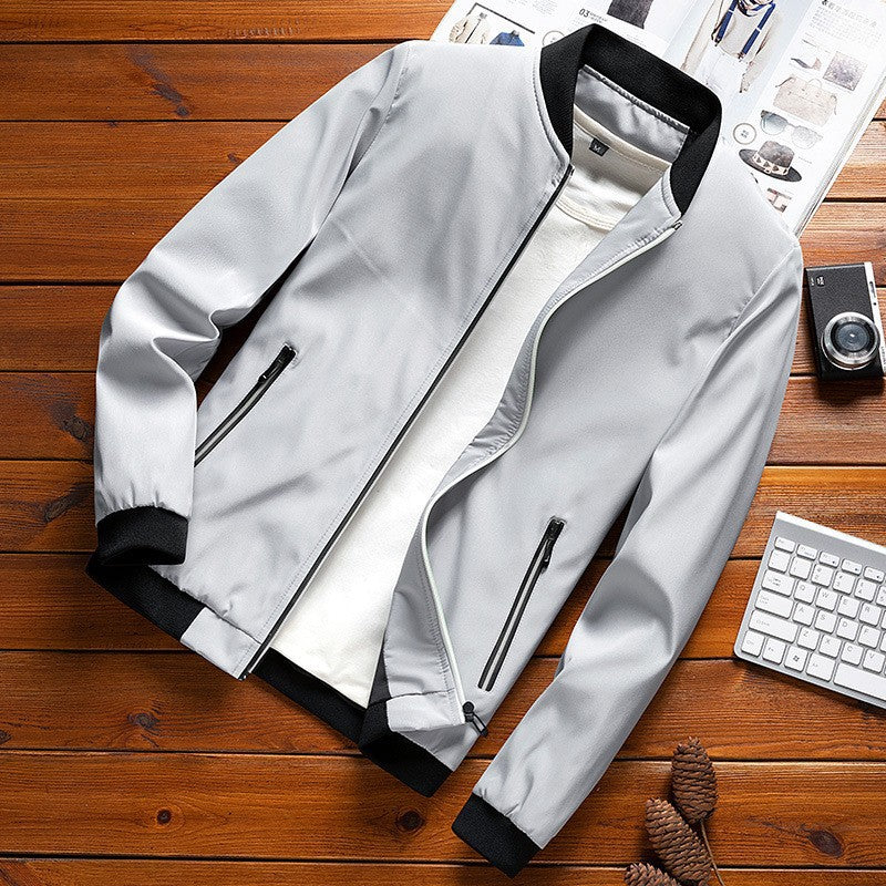 Men Jacket | Fleece-Lined Bomber with Contrast Piping