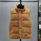 Men Set | Corduroy Puffer Vest with Snap Placket